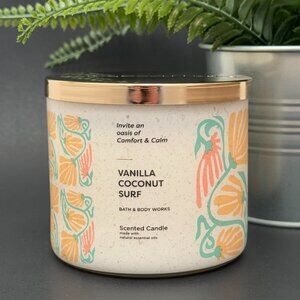 BBW Vanilla Coconut Surf Bath & Body Works 3 Wick Candle